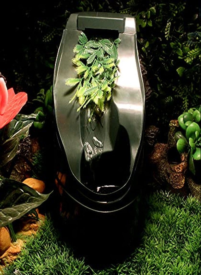 LinaLife Reptile Chameleon Cantina Drinking Fountain Water Dripper Comes with Feeding Tongs Frosted Tweezer with Extra Pump for Lizard Turtle Snake Spider Frog Gecko Simulated Waterfall - Image 4
